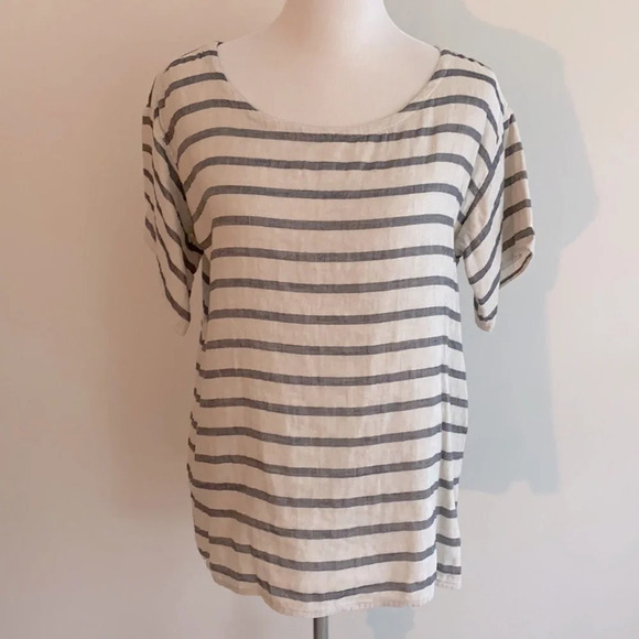 Eileen Fisher Tops - •Eileen Fisher•Linen/cotton Boatneck Top, Like New